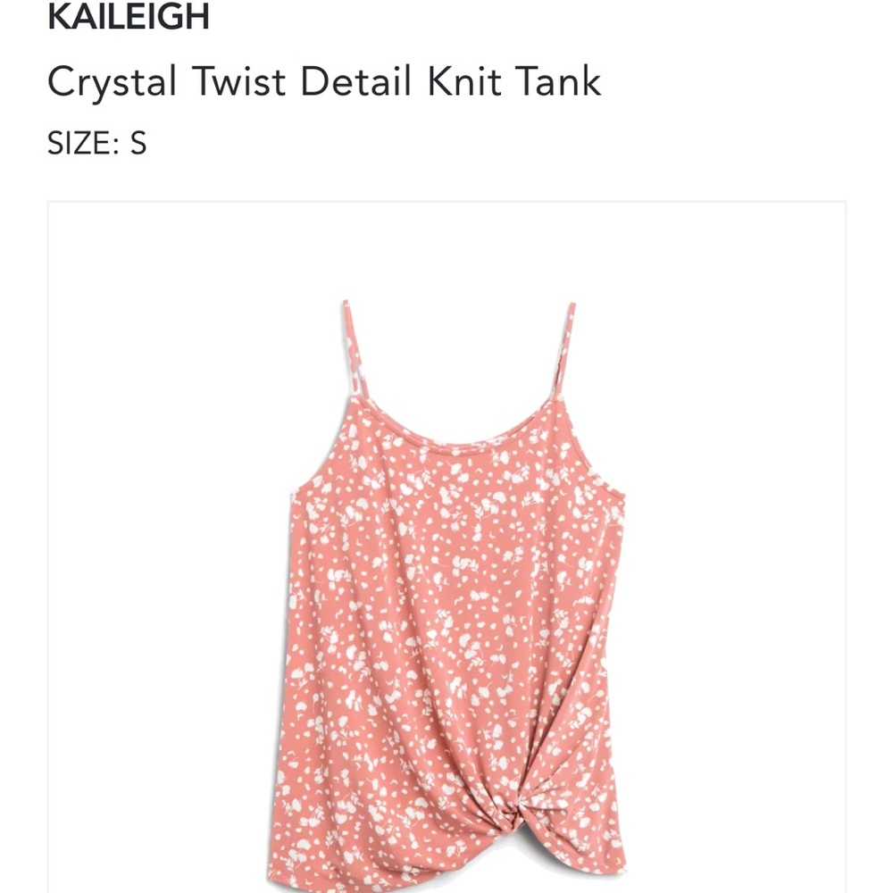 Kaileigh Stitchfix Crystal Twist Detail Tank Size Small, Cognac color